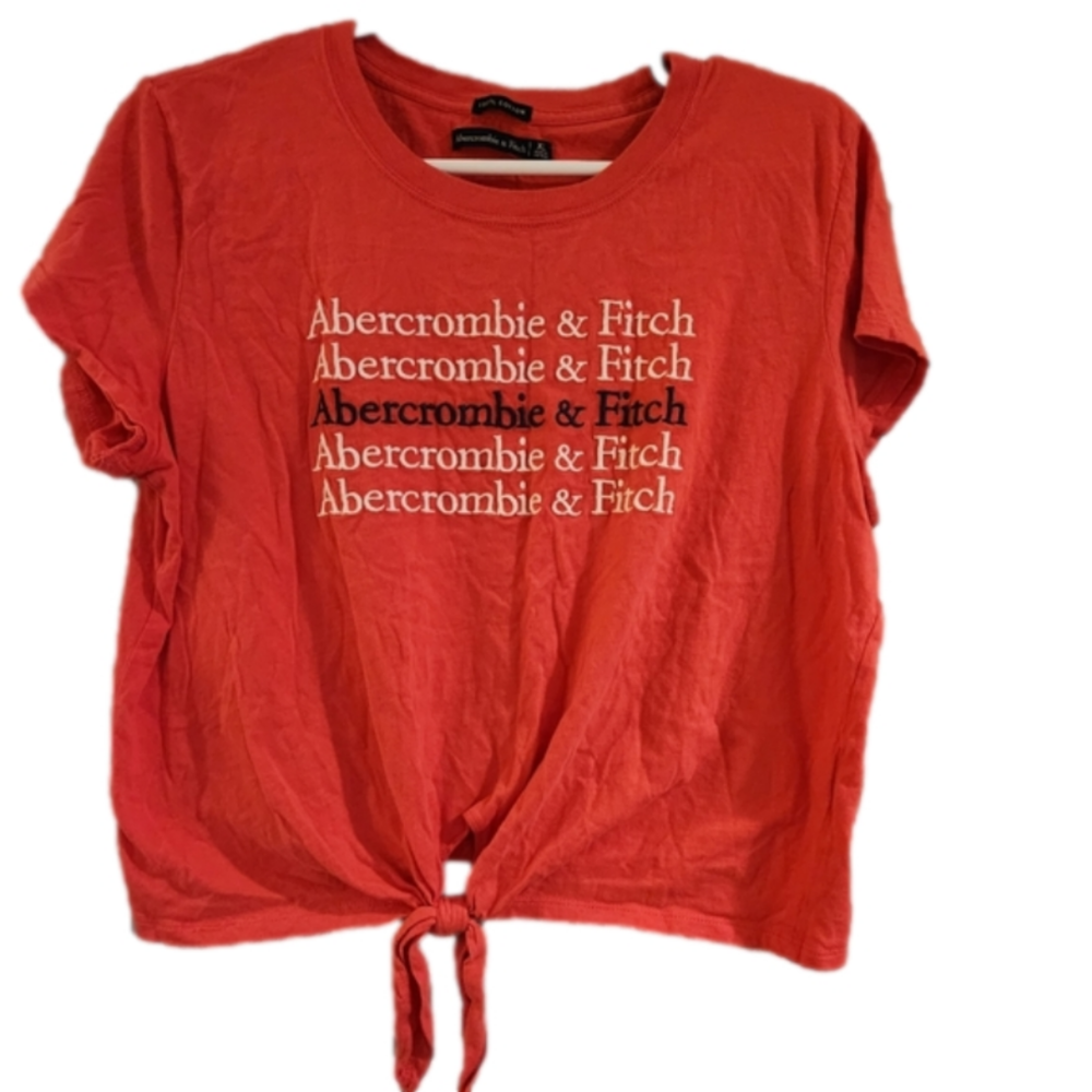 Abercrombie & Fitch Size Xl Front Knot Shirt Red/Orange Color